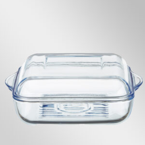 Cam Kapaklı Küçük, Izgara Desenli Kare Tencere Seti