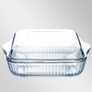 Cam Kapaklı Küçük, Optik Desenli Kare Tencere Seti