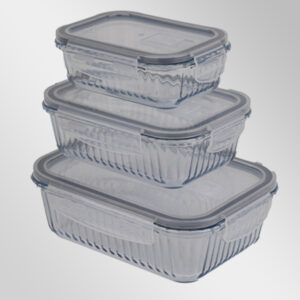 Optik Desenli 3'lü Takım Saklama Kabı