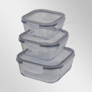 Sade 3'lü Kare Takım Saklama Kabı