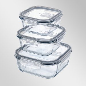 Sade 3'lü Kare Takım Saklama Kabı