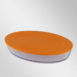 Plastik Kapaklı Küçük, Sade Oval Tepsi