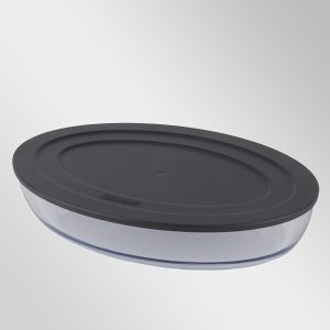 Plastik Kapaklı Büyük , Sade Oval Tepsi
