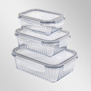 Optik Desenli 3'lü Takım Saklama Kabı