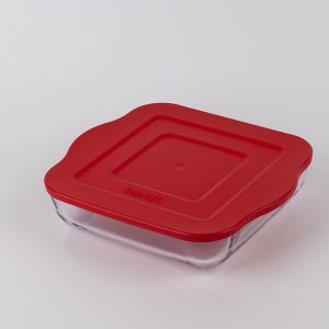 Plastik Kapaklı Küçük, Sade Kare Tepsi