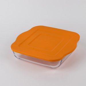 Plastik Kapaklı Büyük, Sade Kare Tepsi
