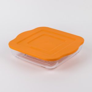 Plastik Kapaklı Büyük, Izgara Desenli Kare Tepsi