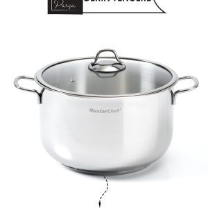 28 cm Paslanmaz Çelik Derin Tencere – İndüksiyon Tabanlı, Extra Büyük Hacimli Aile Boyu Tencere