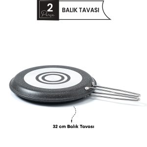 32 cm İkiz Balık Tavası – Yapışmaz Tava, Balık ve Izgara Pişirme Tavası