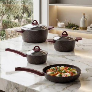 Masterchef 7 Parça Siyah Alüminyum Tencere Takımı