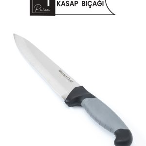 Kasap Bıçağı Paslanmaz Çelik – Gri Siyah Ergonomik Saplı Profesyonel Et Bıçağı